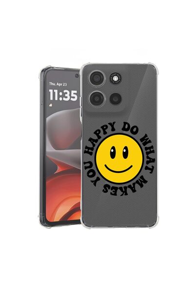 bestcase ¬Æ Husa Anti Shock pentru Motorola Moto G56 cu Design Happy Smiley, ...