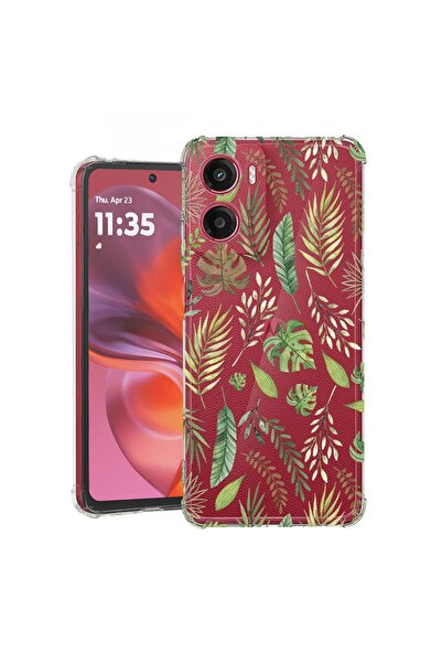 bestcase Θήκη για Motorola Moto G06 με σχέδιο πράσινων φύλλων, Αντικραδασμική...