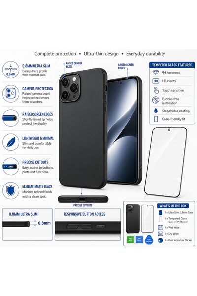 bestcase Ултра тънък TPU калъф, съвместим с Honor 600 Lite, с мечета, защита ...