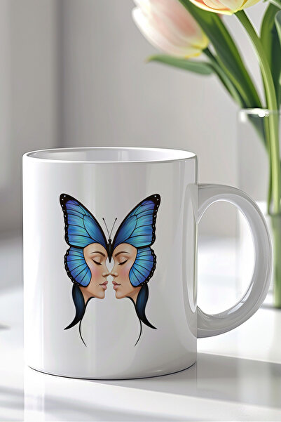 Mio Life Women's Design 330ml Printed White Ceramic Mug