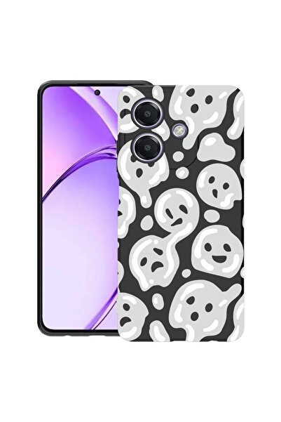 bestcase ¬Æ Husa pentru OPPO A60 5G / A40 / A40M, Gray Acid Smiley, Slim Sili...