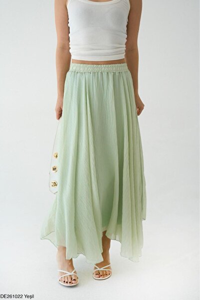 CADDELAMODA Women's Asymmetrical Cut Lined Premium Skirt