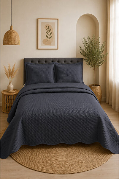 Bikaya Home Velvet Double Bedspread Set |   250X260 cm |   Elegant & Modern D...