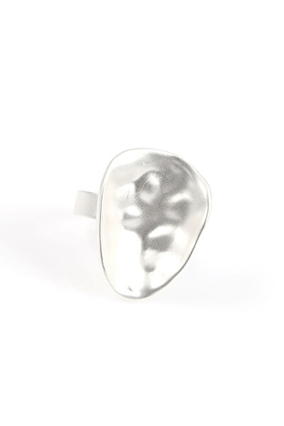meli melo Silver adjustable ring with abstract shape