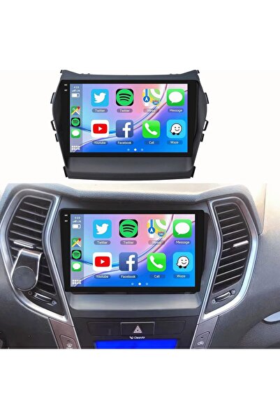 Carplayer شاشة أندرويد لهيونداي سانتافي موديل 2013-2018، 8 جيجابايت رام، 128 ...