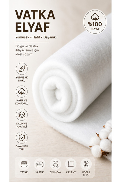 Dünya Sünger 1 Metre Vatka Elyaf - 1.Kalite Elyaf 90 Gr Eni 210 Cm - Döşeme, ...