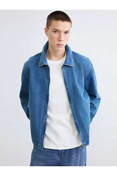 LC Waikiki Nevavm Comfortable Fit Men's Jean Coat with Difference