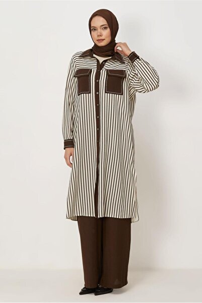 Alvina Striped Linen Suit 46364