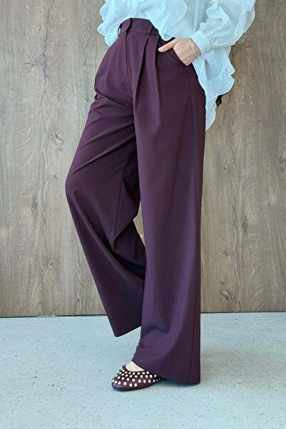 Hazamoda Moroccan Fabric Trousers Plum