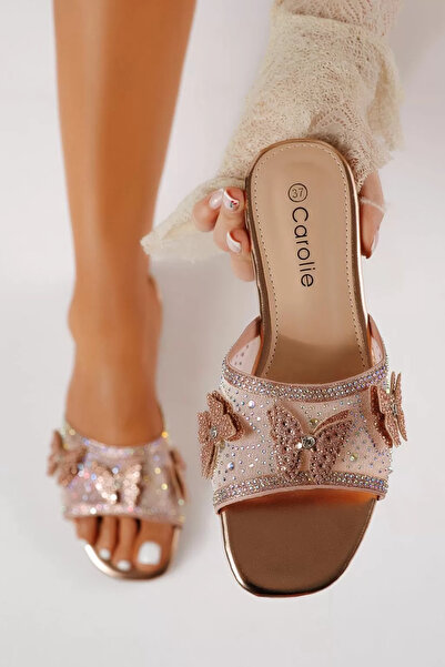 Zaira Women's pink-gold textile Slipper Maia #25299 - 40