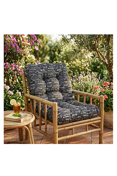Lumi LUXURY Black and White Outdoor Chair Cushion 100x50cm