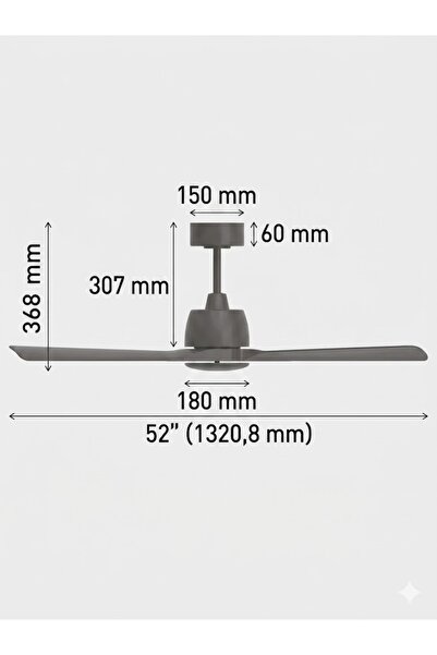 ACK TAVAN FANI BEYAZ 35W DC MOTOR 52 INC (132CM) UZAKTAN KUMANDALI