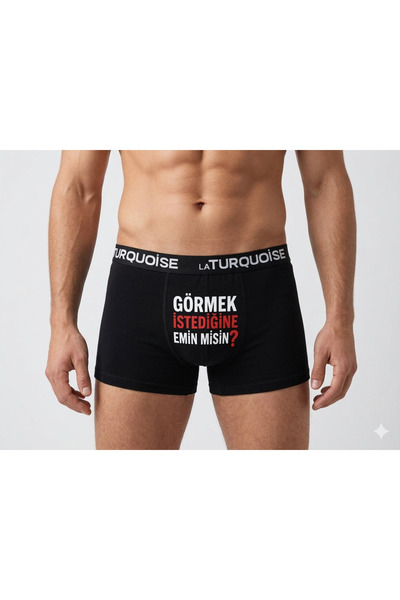Pamuk likralı erkek boxer, iddialı baskılı