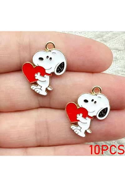 Choice1 Bandai black 10Pcs Cute Snoopy Dog DIY Keychain Metal Handmade Alloy ...