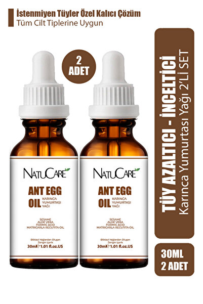 NatuCare Hair Reducing and Depilatory Ant Egg Oil 30ml Set of 2