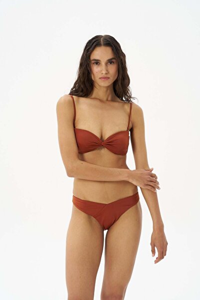 Beauty Omelette Tarçın Düğüm Detaylı Straplez Bikini