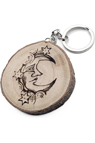 Generic Breloc din lemn cu horoscop astrologic și lună