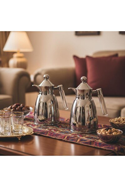 laverahome طقم٢ ترمس شاي وقهوة - ١ لتر - خامات متينة - بيج