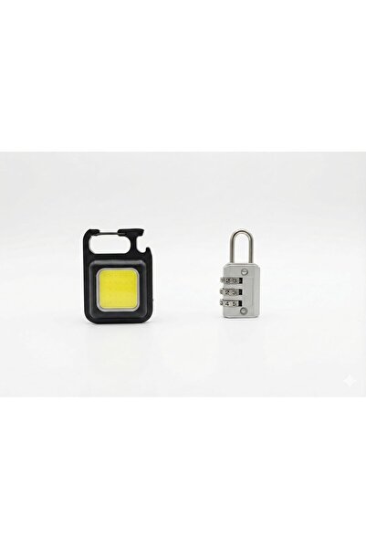 Yıldızan Bgm Shop Mini Security Set: Keychain Led Light + Small Padlock – Por...
