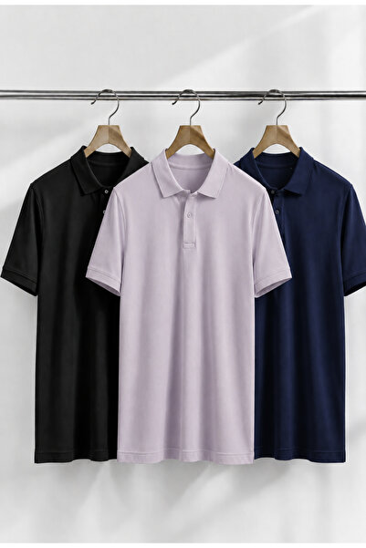 COMBİNE MİCHAİL Erkek Trend Günlük 3 Lü Polo Yaka Tişört