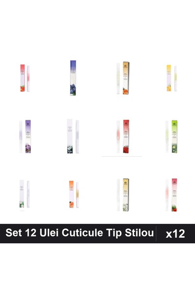 NAİLS Set 12 Ulei Cuticule Tip Stilou - Strawberry, Blueberries, Portocală, L...