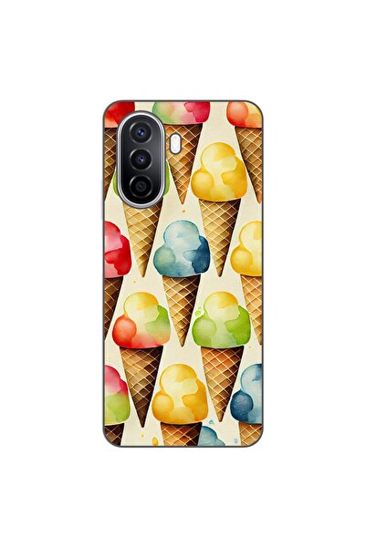 OEM Калъф, съвместим с Huawei Nova Y70, силиконов гел TPU модел с десен на сл...