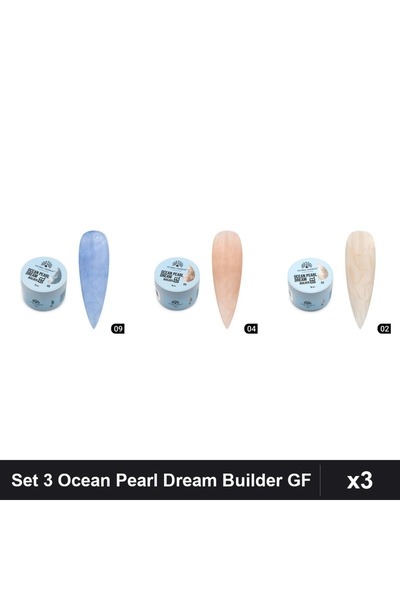global fashion Set 3 Ocean Pearl Dream Builder 15g - Nr.09, Nr.04, Nr.02