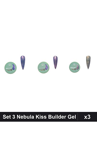 global fashion Set 3 Nebula Kiss Builder Gel 15g - Nr.13, Nr.09, Nr.11
