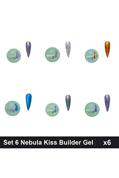 global fashion Set 6 Nebula Kiss Builder Gel 15g - Nr.03 Nr.05 Nr.09 Nr.10 Nr...