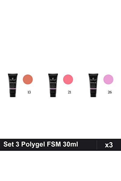 FSM Set 3 Polygel 30ml - Nr.13, Nr.21, Nr.26 - Constructie Unghii