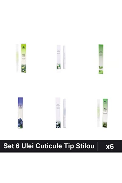 NAİLS Set 6 Ulei Cuticule Tip Stilou - Măr, Lily, Măr Verde, Blueberries, Osm...