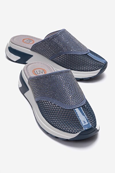 LuviShoes Glea Blue Stone Closed Toe Women's Slippers