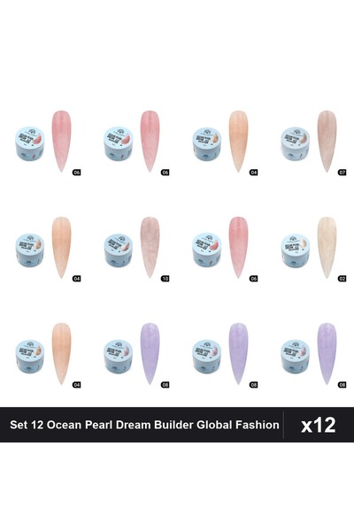 global fashion Set 12 Ocean Pearl Dream Builder 15g - Nr.02 Nr.04 Nr.06 Nr.07...
