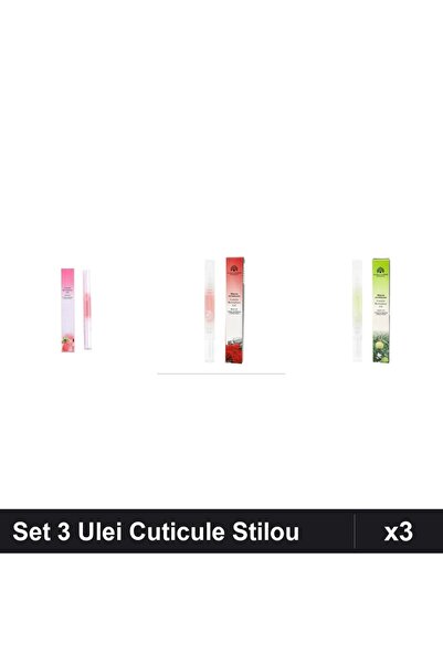 NAİLS Set 3 Ulei Cuticule Tip Stilou - Peach, Trandafir, Măr - Global Fashion