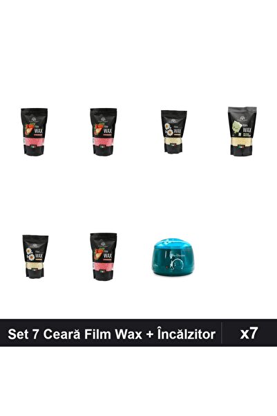 global fashion Set 7 Ceară Epilare Film Wax 450g + Încălzitor ProWax - Căpșun...