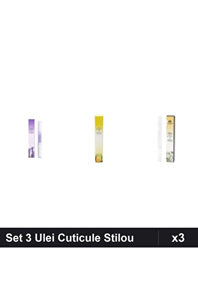 global fashion Set 3 Ulei Cuticule Tip Stilou - Lavanda, Ananas, Jasmin -