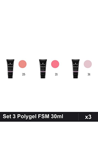 FSM Set 3 Polygel 30ml - Nr.25, Nr.21, Nr.31 - Constructie Unghii