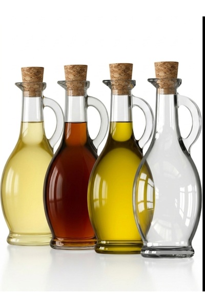 STOKHOME Yağ Ve Sirke Şişesi 250 Ml Zeytinyağ Sıvıyağ Şişesi Şeffaf Yağlık