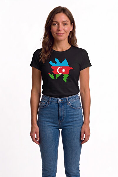 westicgiyim Tricou unisex cu imprimeu steagul Azerbaidjanului, din bumbac, cu...