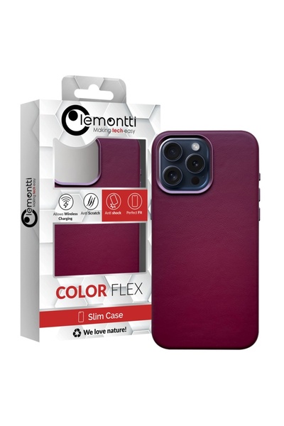 lemontti Husa Piele MagSafe iPhone 15 Pro Max Visiniu