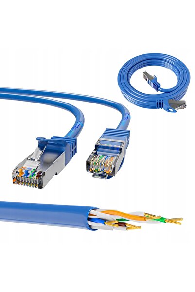 Extralink Cablu patch, Cat 8.1, S/FTP, albastru, 0.5 m (EX.38824)