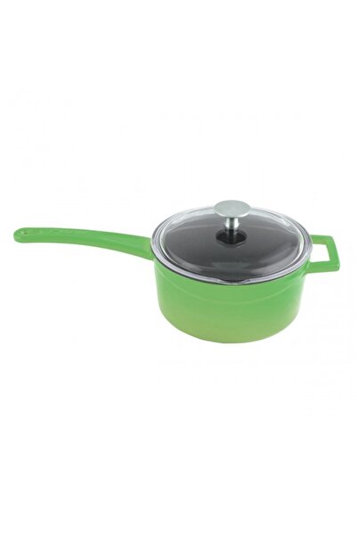 Lava Cast Iron Ø 16 cm Round Saucepan with Glass Lid and Metal Handle. Glaze ...