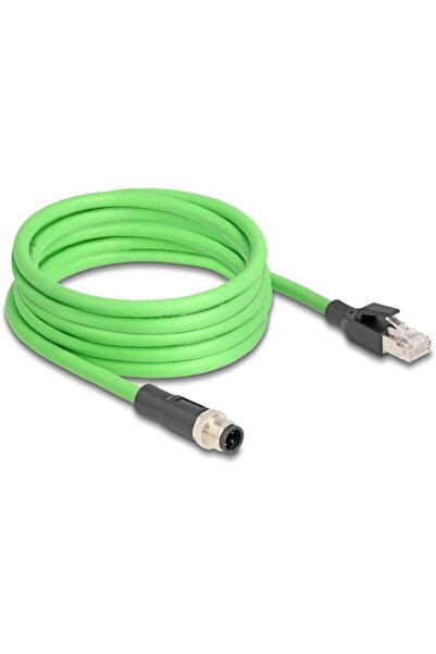 DELOCK Cablu M12 codificat D, 4 pini, tată la tată, PUR(TPU), 5m