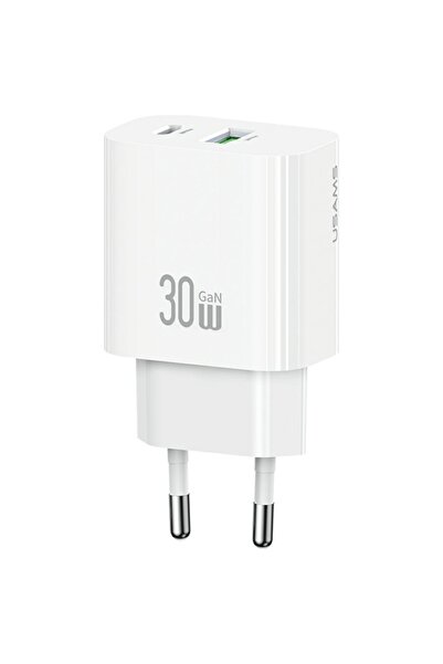 Usams ≈Åadowarka sieciowa CC316 T65 30W 1xUSB-C 1xUSB-A Fast Charging bia≈Çy