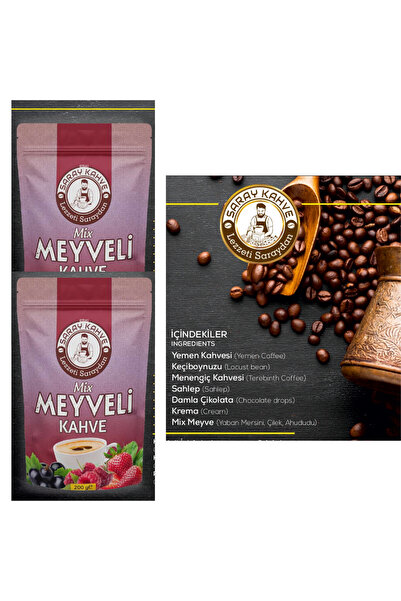 SARAY KAHVE Mix Meyveli (Çilek,yaban mersin,ahududu) Kahve 2 x 200 g 2 li Set