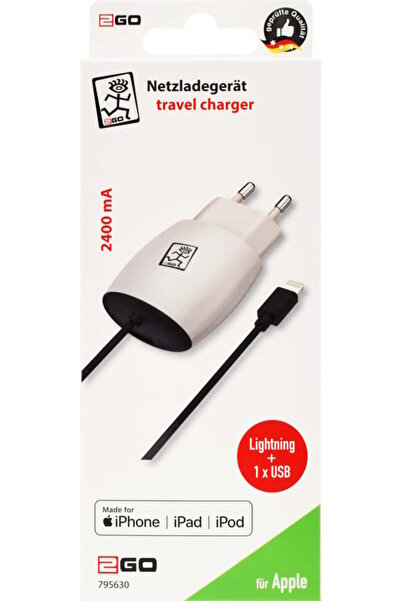 ACV 2GO Încărcător 12W Lightning + 1x USB-A + Cablu certificat MFI