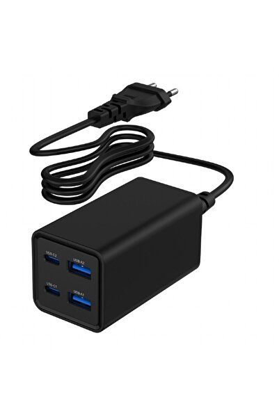 Gembird Încărcător rapid USB GaN PowerDelivery cu 4 porturi, 65 W, Negru 8716...