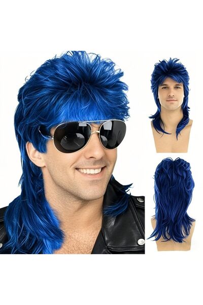 Other Perucă Mullet pentru Bărbați, Stil Anii '70-'80, pentru Halloween, Cosp...