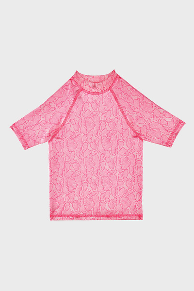 SLIPSTOP Serpina Fuchsia Junior Desenli Uv Korumalı Kısa Kollu Mayo T Shirt K...