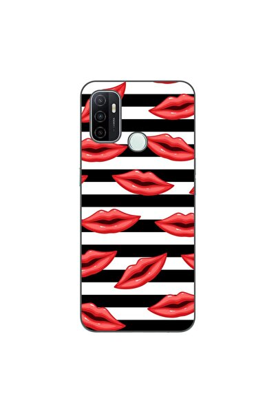 OEM Husa compatibila cu Oppo A53 Silicon Gel Tpu Model Striped Kisses